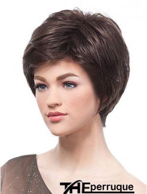 Flexibilité Brown Short Straight Straight Boycuts Lace Front Wigs