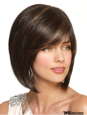 Bobs Chin Longueur Brown Straight Online Petites perruques