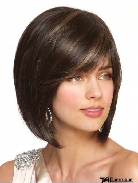 Bobs Chin Longueur Brown Straight Online Petites perruques