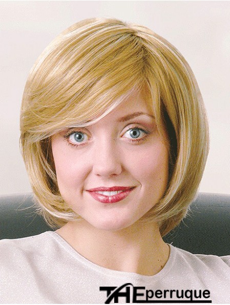 Bobs menton longueur droite blonde 12  inchbonnes perruques monofilament