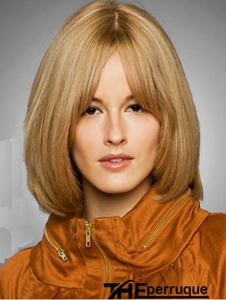 Perruque Style Bob Longueur Chin Couleur Blonde Style Droite