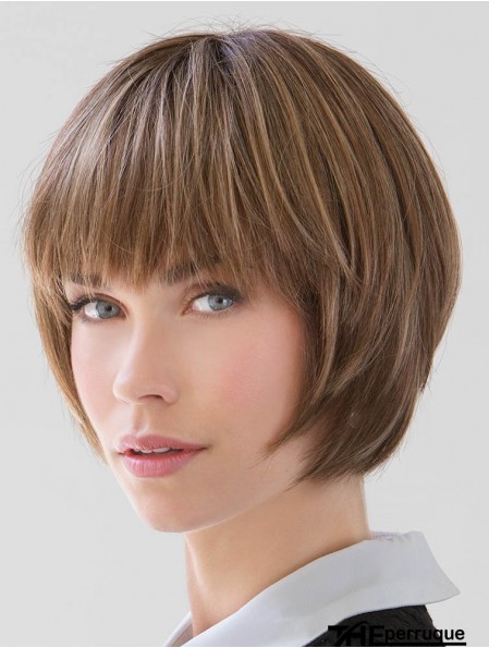 Longueur de menton droite Blonde 10 pouces capless Good Bob perruques