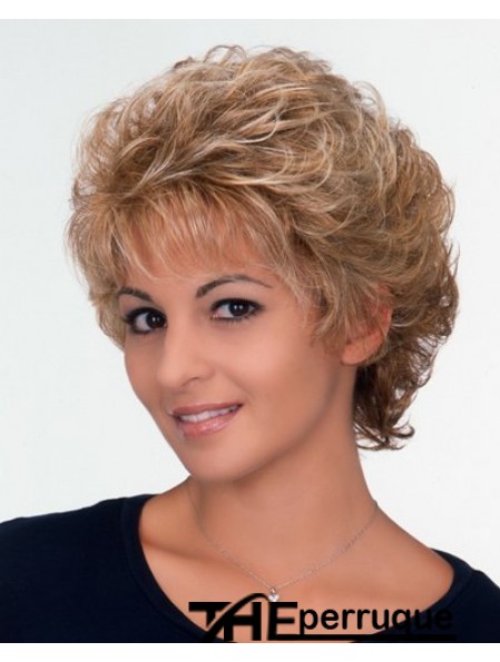 Perruque dames avec coupe classique de style bouclé capless courte longueur