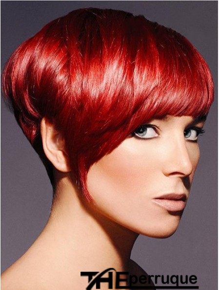 Boycuts Straight Red Capless Sassy Perruques Courtes