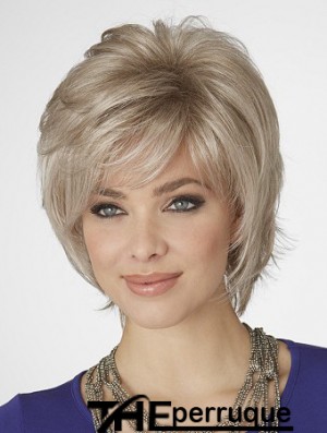 Perruques Blonde Bob avec longueur de menton capless style ondulé