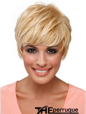 Boycuts Straight Blonde Capless Top Perruques Courtes