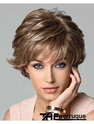 9,5 pouces Amazing Wavy Layered Brown Short Wigs