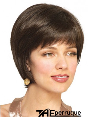 Bobs de cheveux humains avec la longueur courte de couleur brune capless