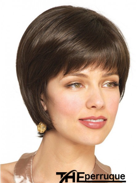 Bobs de cheveux humains avec la longueur courte de couleur brune capless