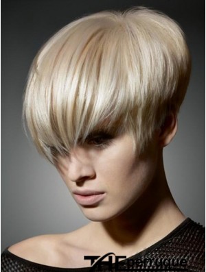 Boycuts Straight Blonde Capless Flexibility Short Perruques