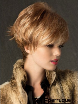 Boycuts Straight Blonde Capless No-Fuss Perruques Courtes