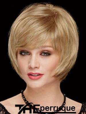 Longueur de menton Bobs 8 pouces droite blonde perruques moyennes