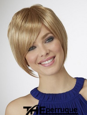 Longueur du menton Bobs 10  inchPerruques blondes droites moyennes