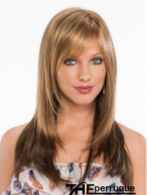 New Blonde Straight With Bangs Capless Long Wigs