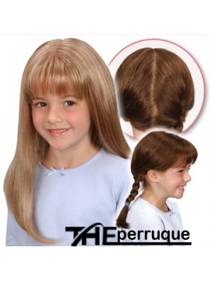 Perruques droites blondes longues synthétiques monofilament pour enfants UK