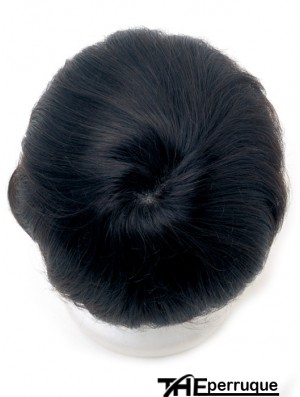 Perruques droites noires de monofilament de Remy humain de Lacr ou perruques de dentelle