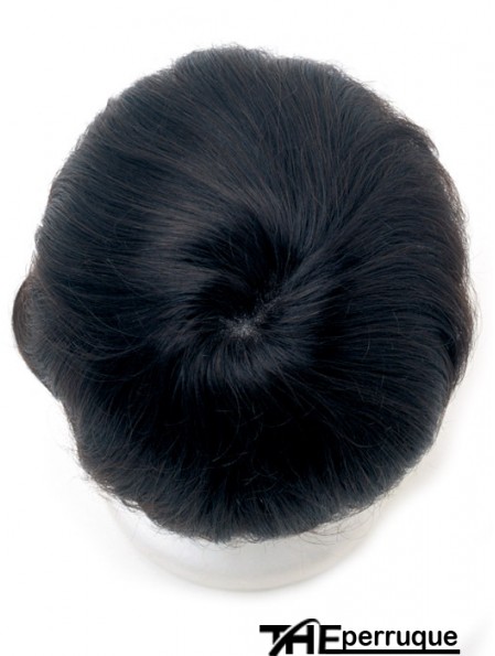 Perruques droites noires de monofilament de Remy humain de Lacr ou perruques de dentelle