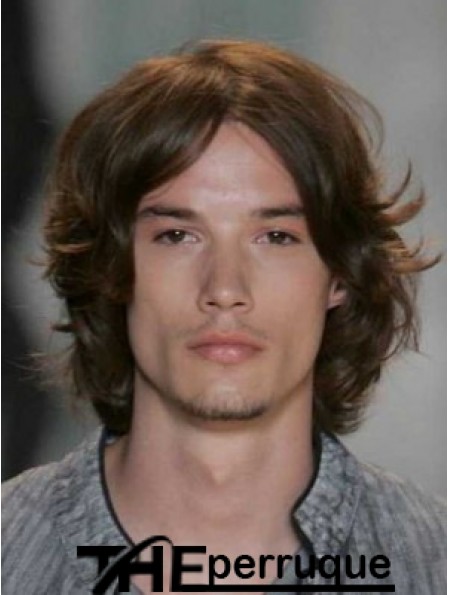 Auburn Lace Front perruque droite longueur de cheveux humains pour hommes
