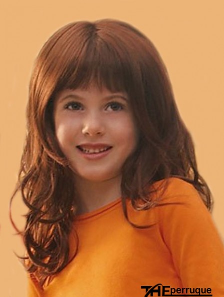 Curly Long Auburn Synthetic Lace Front Perruques pour enfants