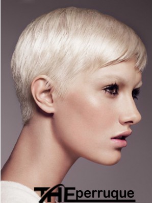 Capless Boycuts Short Straight 8  inchPlatinum Blonde Fabulous Fashion Perruques