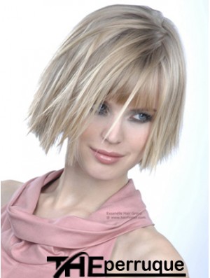 Monofilament Bobs menton longueur droite 10 pouces platine platine blonde bonne mode perruques