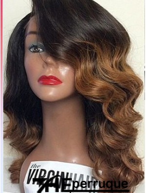 Ombre / 2 Lale Front Wavy With Bangs Black Femme recherchant 100% cheveux humains