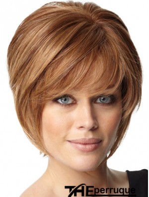 Auburn Straight Chin Longueur Bobs Capless Cheap Ladies Wigs UK