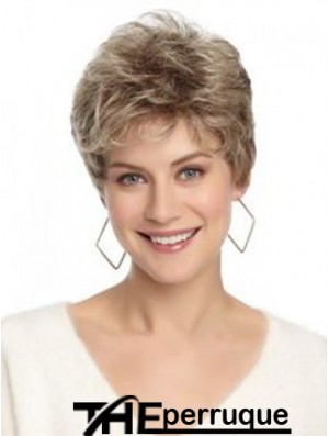 Lace Front Wavy Layered Short 8 pouces Coiffures Perruques de cheveux humains