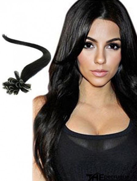 Extensions de cheveux fabuleuses droites noires pour ongles / U