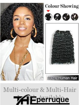 Extensions de trame de mode de cheveux noirs bouclés Remy