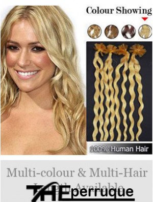 Rallonges de cheveux Blonde Curly Great Nail / U Tip