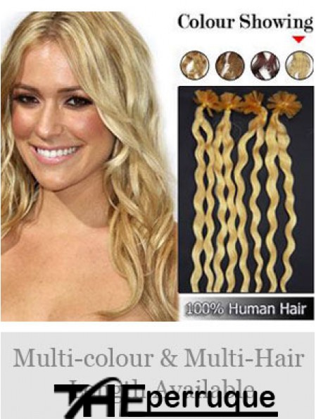 Rallonges de cheveux Blonde Curly Great Nail / U Tip